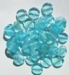 40 10mm Transparent Aqua Disk Beads